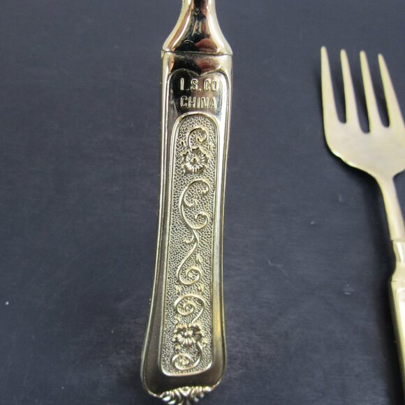 International Silver Co China Gold Plate 3 Piece Serving Ware Flowers & Scrolls - Picture 9 of 12